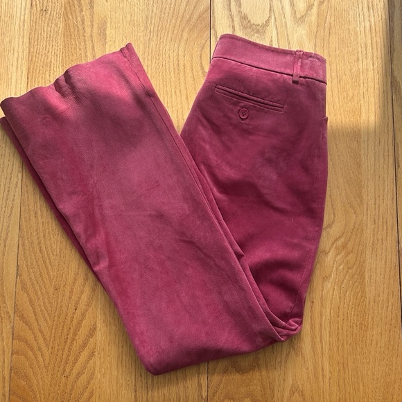 Moda International Y2K Christie Fit Retro Pink 100% Leather Flare Leg Pants 6 - Picture 9 of 9